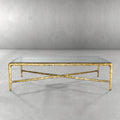 Thaddeus Forged Iron Square Glass Coffee Table - Lamp Modern
