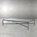 Thaddeus Forged Iron Rectangle Glass Coffee Table - Lamp Modern
