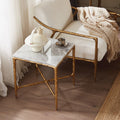 Thaddeus Forged Iron Mabrble Square Side Table 18