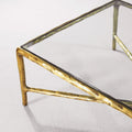Thaddeus Forged Iron Rectangle Glass Coffee Table - Lamp Modern