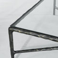 Thaddeus Forged Iron Rectangle Glass Coffee Table - Lamp Modern