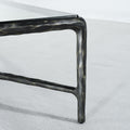 Thaddeus Forged Iron Square Glass Coffee Table - Lamp Modern