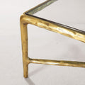 Thaddeus Forged Iron Rectangle Glass Coffee Table - Lamp Modern
