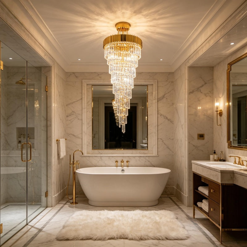 Aveline Cascading Spiral Crystal Chandelier