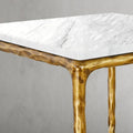 Thaddeus Forged Iron Mabrble Square Side Table 18