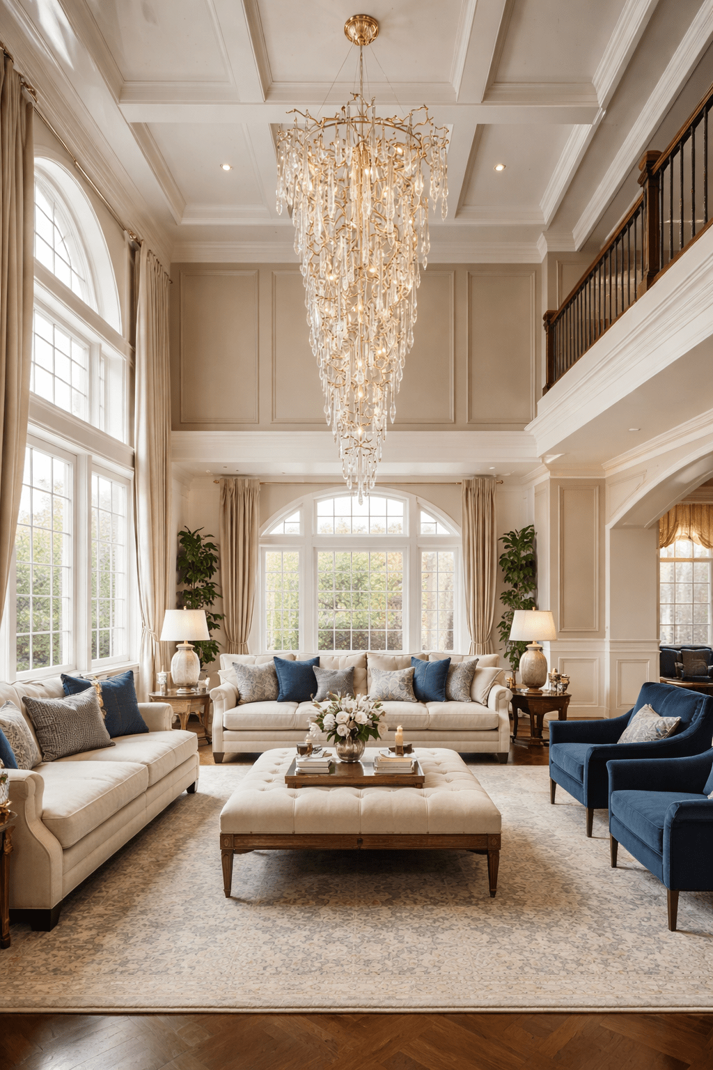 2 - Story Tree Branch Staircase Crystal Chandelier - lampmodern