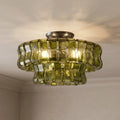 2-Tier Ghiaccio Glass Round Flushmount 18
