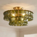 2-Tier Ghiaccio Glass Round Flushmount 18
