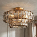 2-Tier Ghiaccio Glass Round Flushmount 18