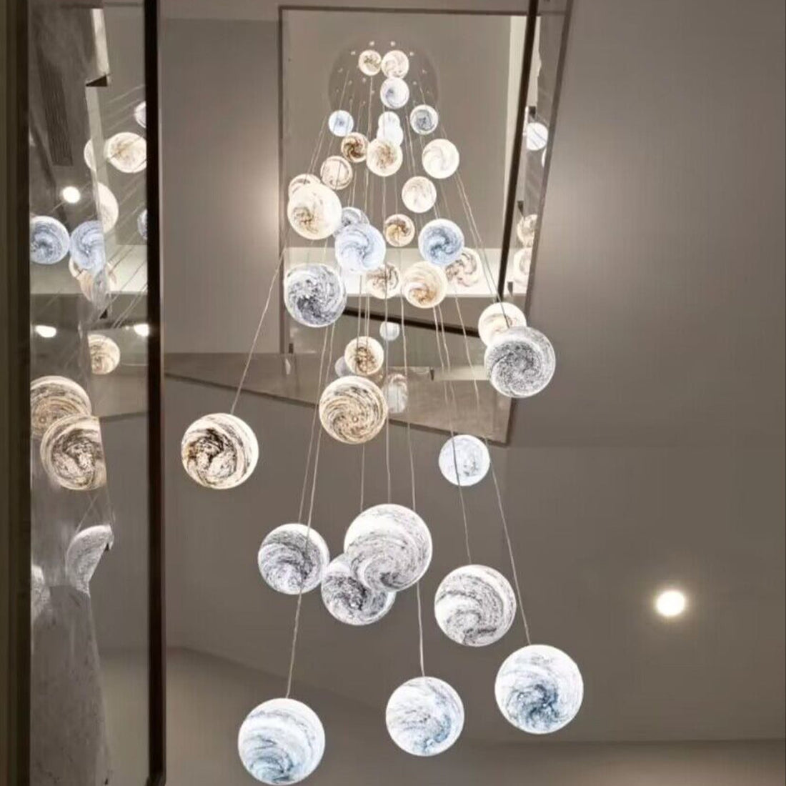 2023 New Nordic Planet Creative Long Pendant Chandelier For Staircase/Foyer/High - ceiling Hallway - lampmodern