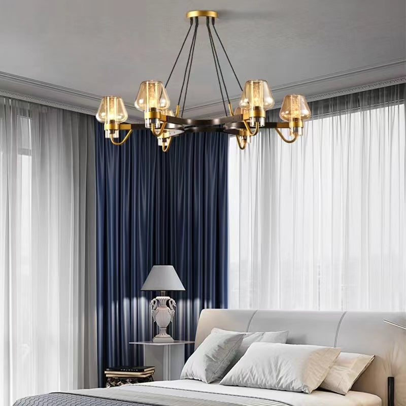 Brass,post-modern,industrial style, bulb, light luxury, 6 heads, glass, 8 heads,chandeliers, branch, pendants, lampmodern, living room. bedroom, dining room, light,