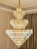 3 Layers Extra Large Living Room Chandelier Luxury Foyer Entryway Crystal Light Fixture - lampmodern