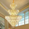 3 Layers Extra Large Living Room Chandelier Luxury Foyer Entryway Crystal Light Fixture - lampmodern
