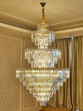 3 Layers Extra Large Living Room Chandelier Luxury Foyer Entryway Crystal Light Fixture - lampmodern