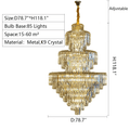3 Layers Extra Large Living Room Chandelier Luxury Foyer Entryway Crystal Light Fixture - lampmodern