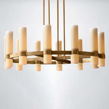 Ravella Milk Glass Round Chandelier