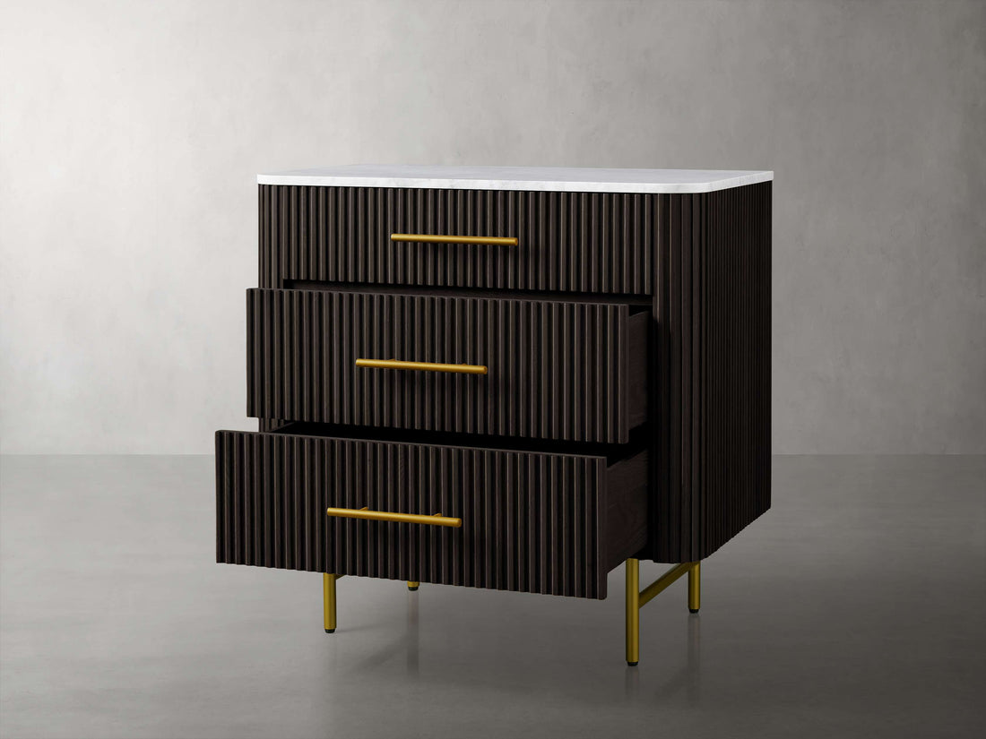 Finnley Three-Drawer Chest - Lamp Modern