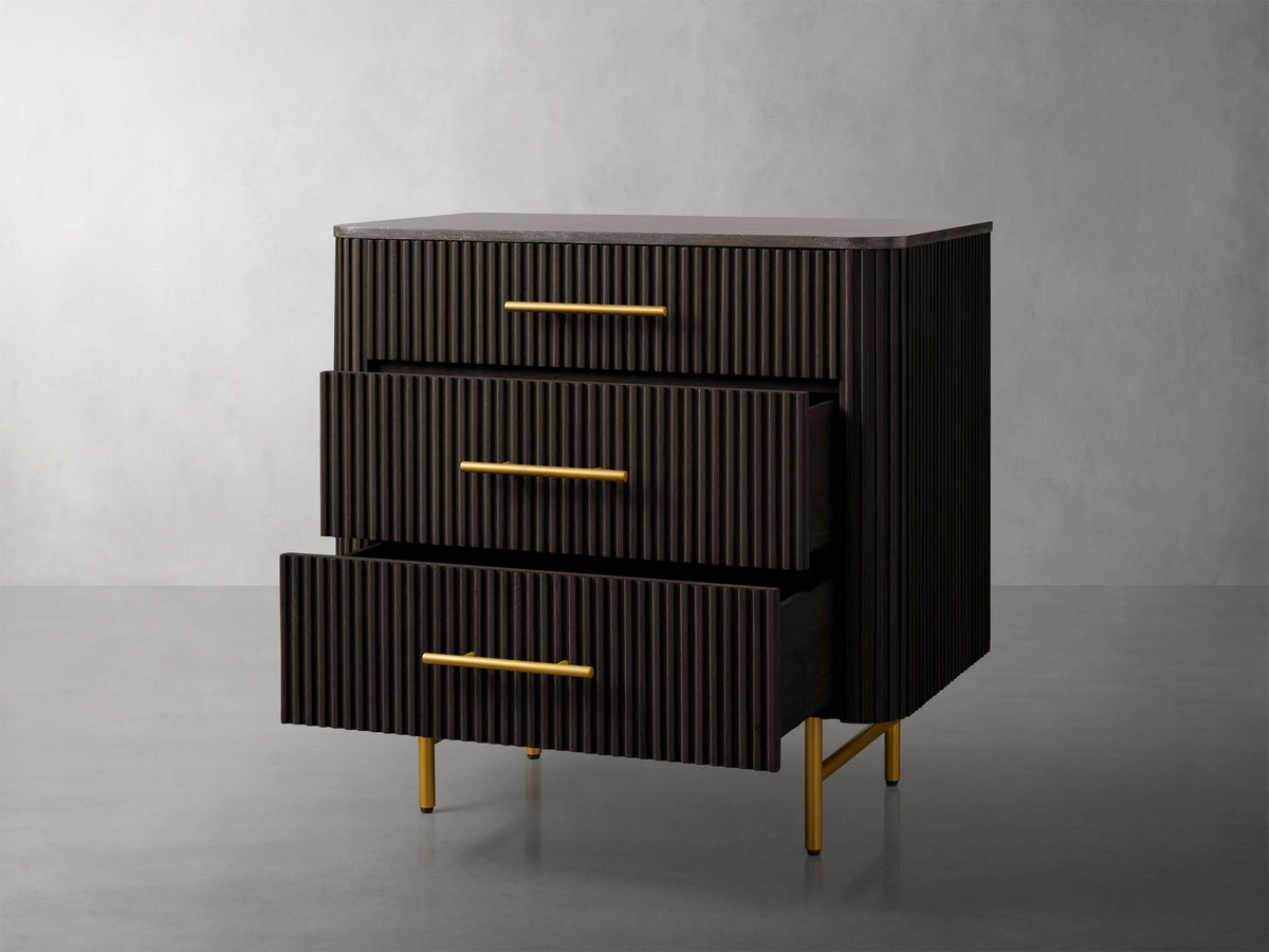 Finnley Three-Drawer Chest - Lamp Modern