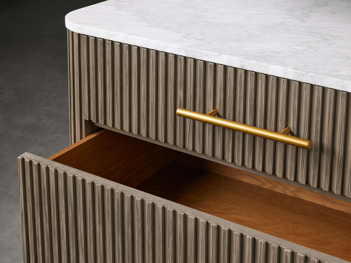 Finnley Three-Drawer Chest - Lamp Modern