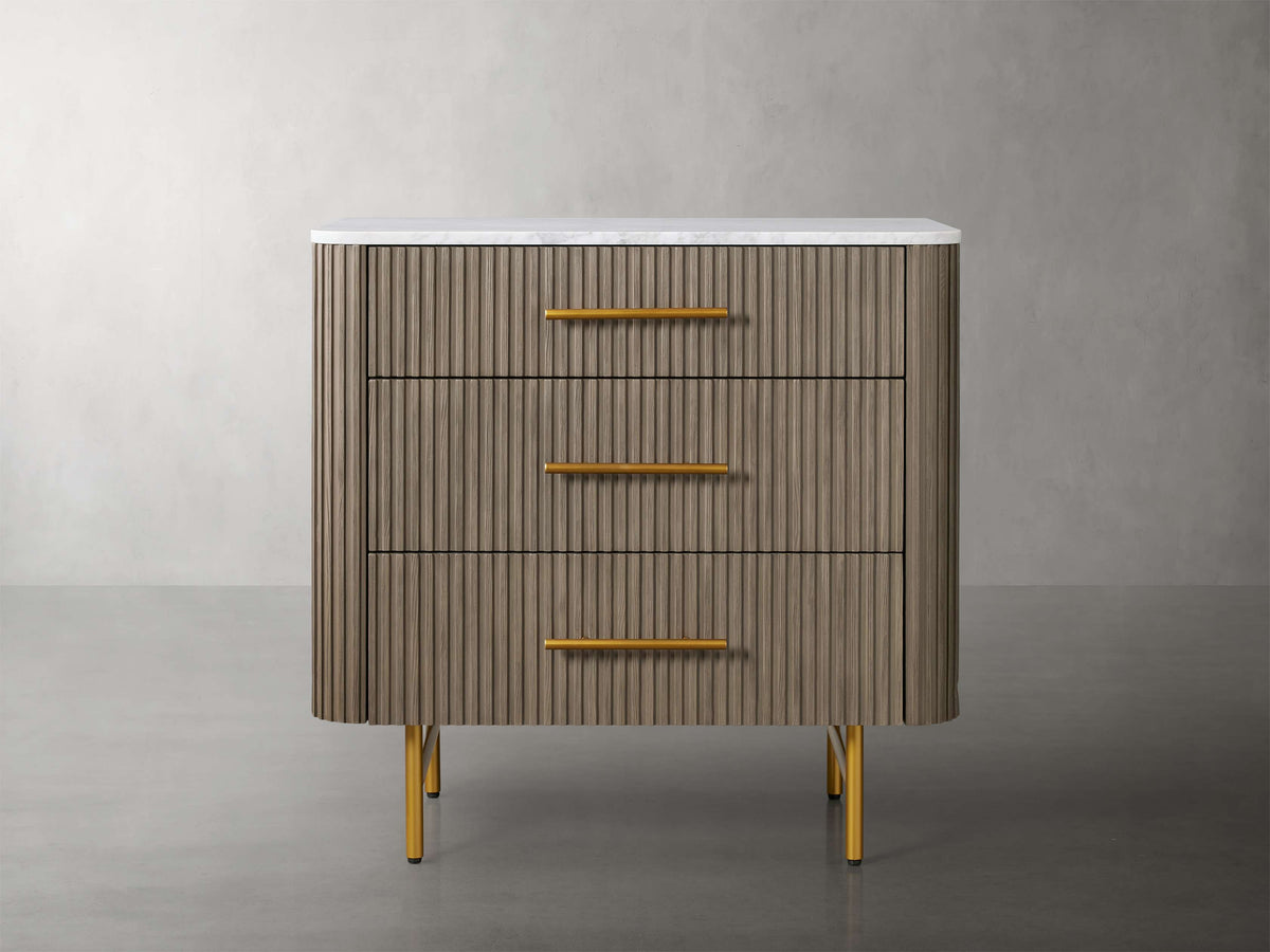 Finnley Three-Drawer Chest - Lamp Modern