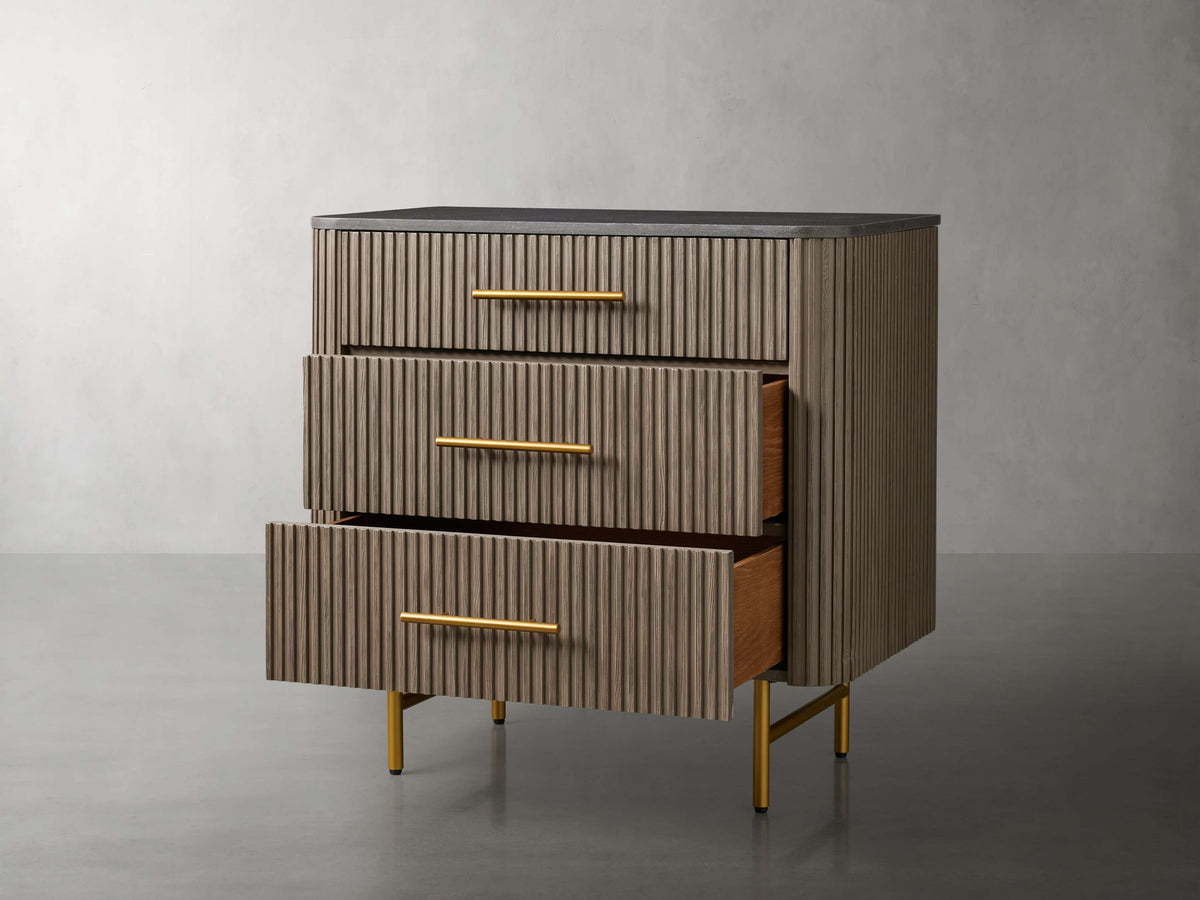 Finnley Three-Drawer Chest - Lamp Modern