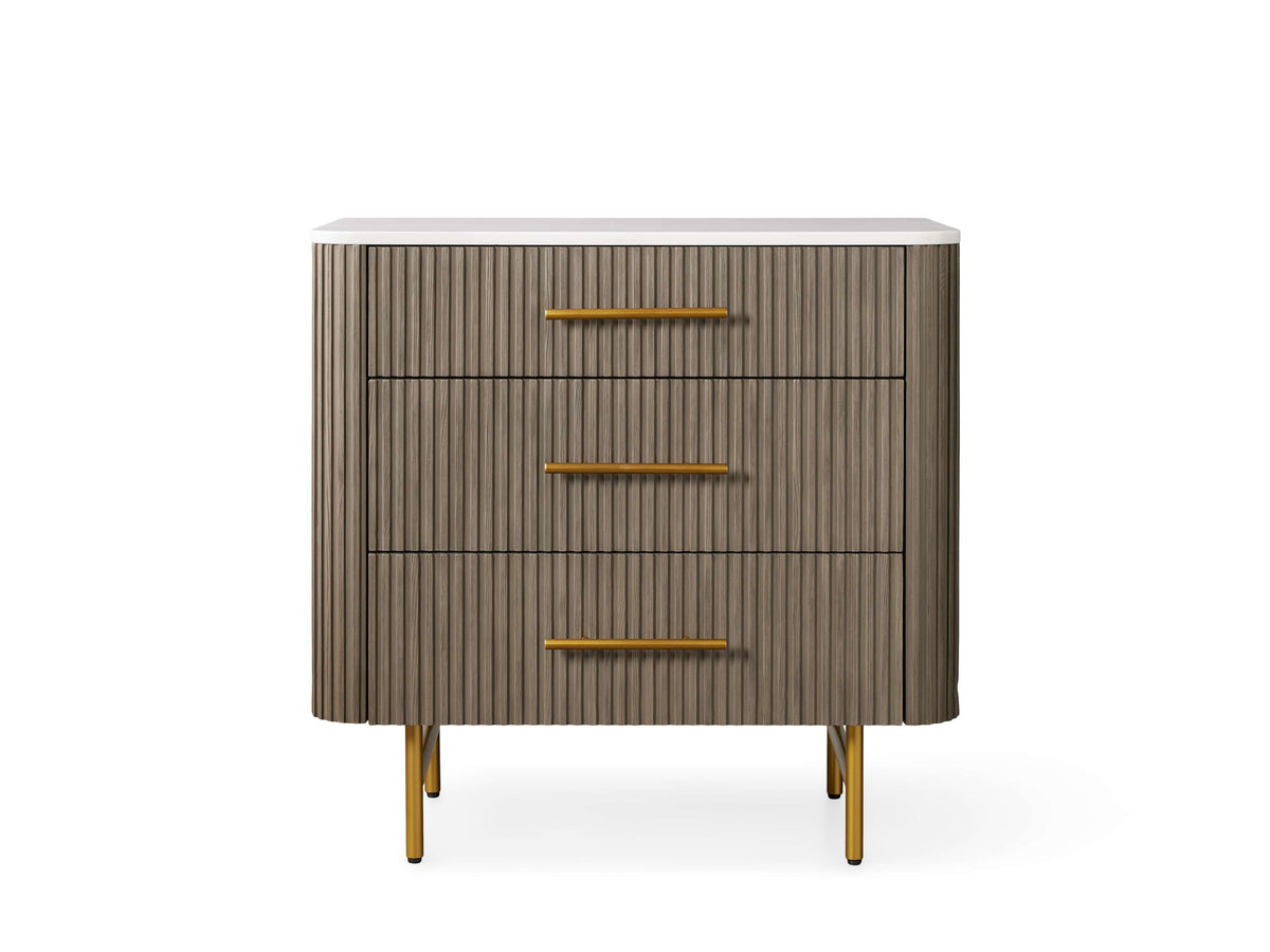 Finnley Three-Drawer Chest - Lamp Modern