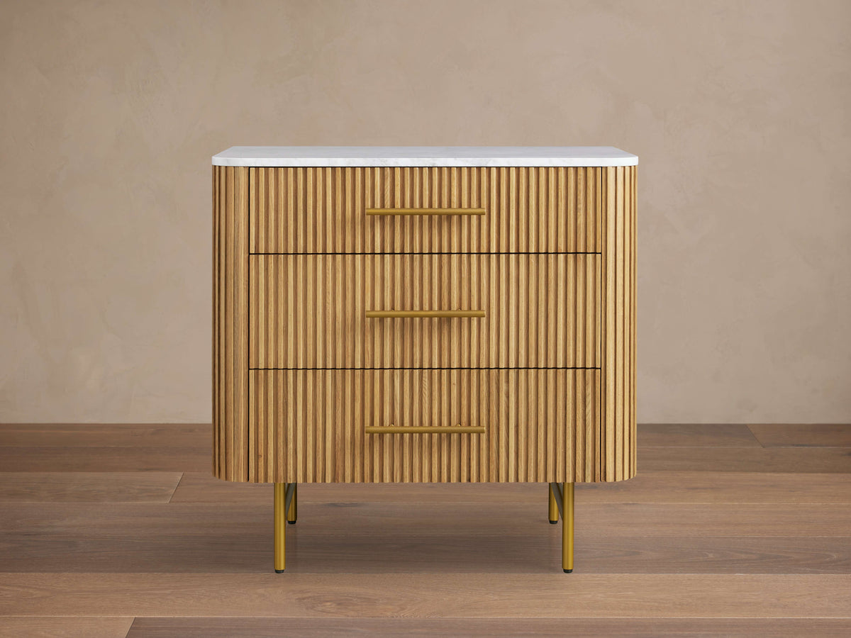 Finnley Three-Drawer Chest - Lamp Modern