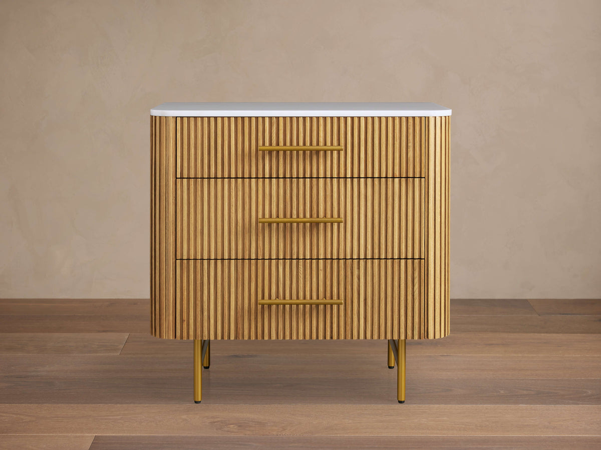 Finnley Three-Drawer Chest - Lamp Modern