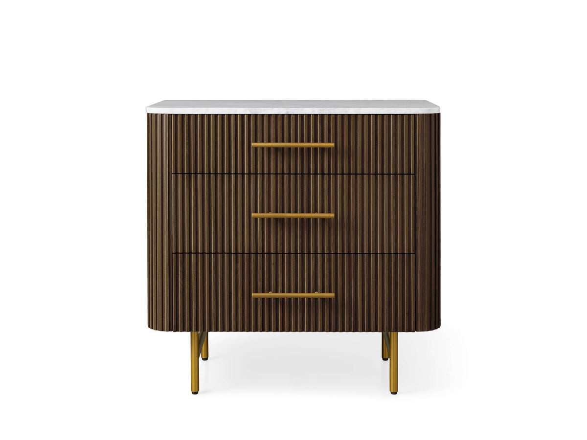 Finnley Three-Drawer Chest - Lamp Modern