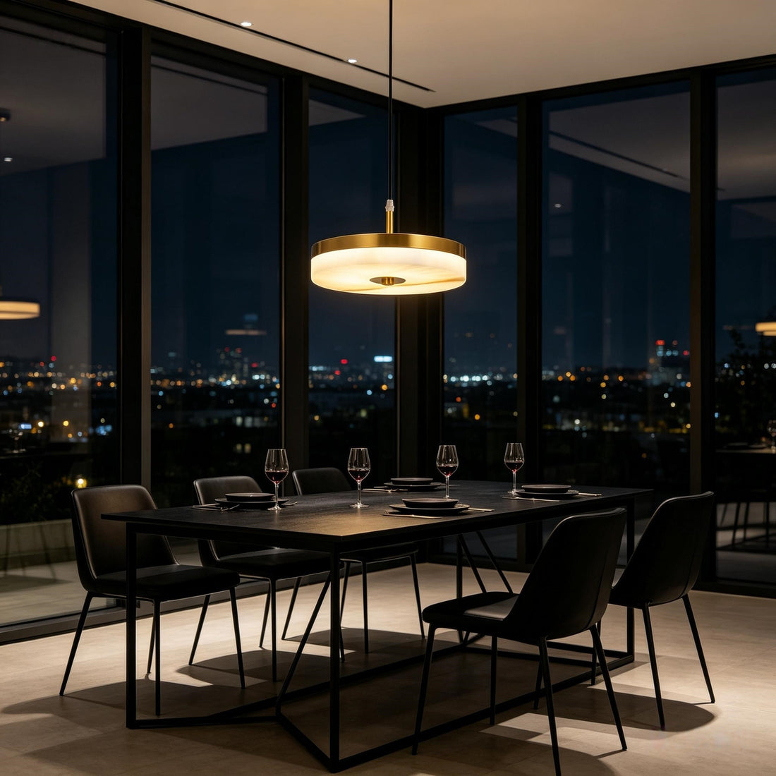 Aurelia Alabaster Disc LED Pendant Light