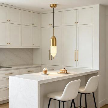 Aurelia Alabaster Capsule Pendant Light in Brass