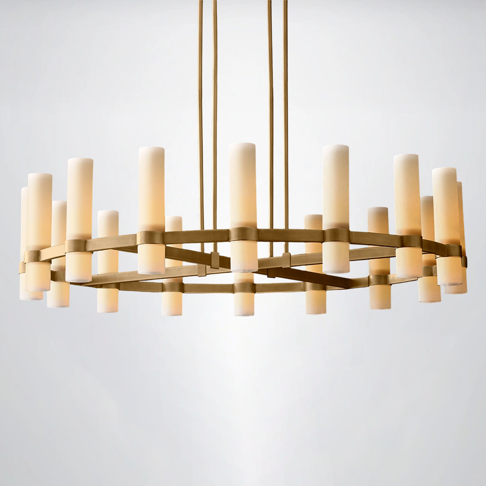 Ravella Milk Glass Round Chandelier