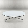 Thaddeus Forged Iron Marble Round Coffee Table 36