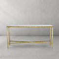 Thaddeus Forged Iron Rectangle Marble Console Table 60