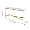 Thaddeus Forged Iron Rectangle Marble Console Table 60
