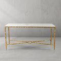 Thaddeus Forged Iron Rectangle Marble Console Table 60