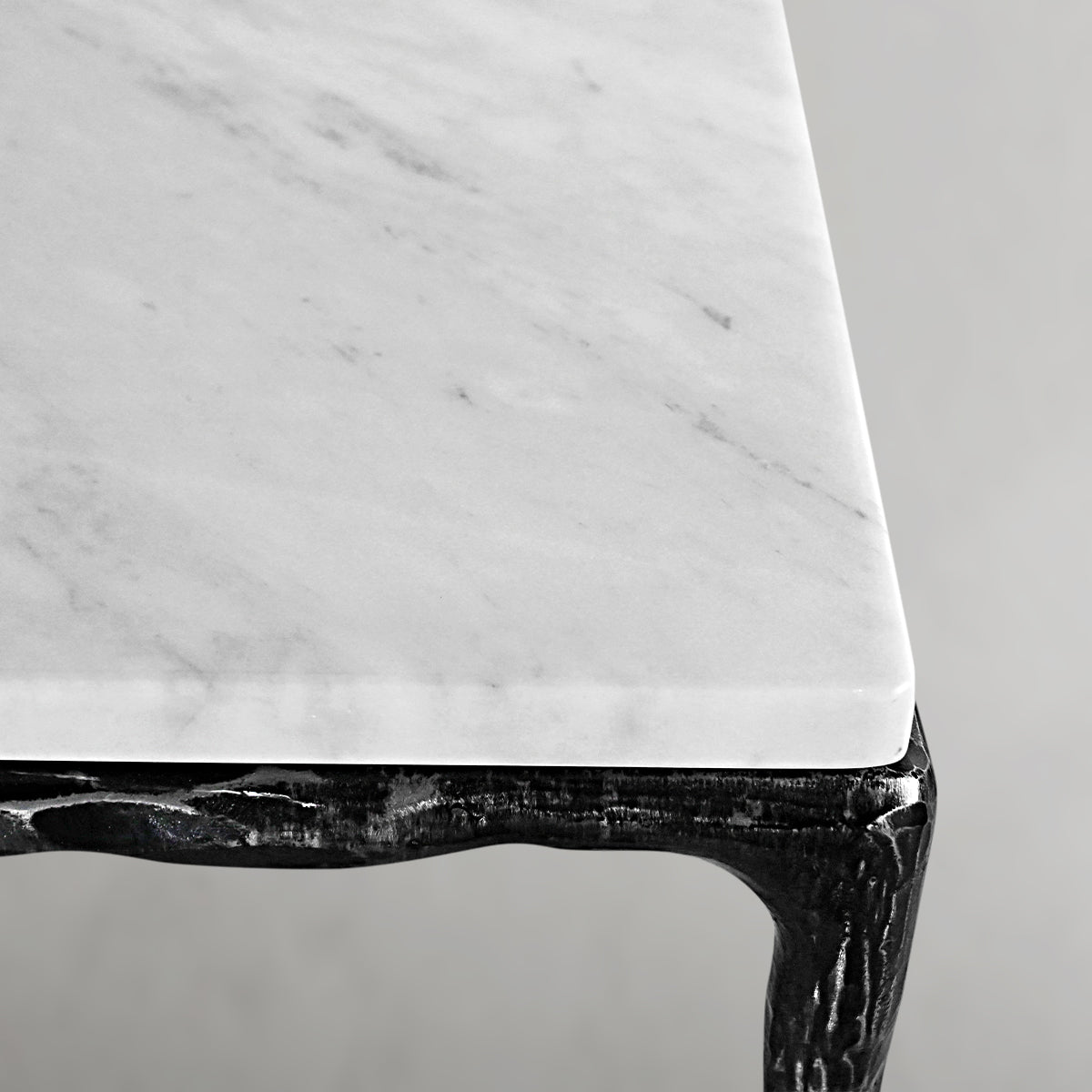 Thaddeus Forged Iron Rectangle Marble Console Table 60" 72" - Lamp Modern