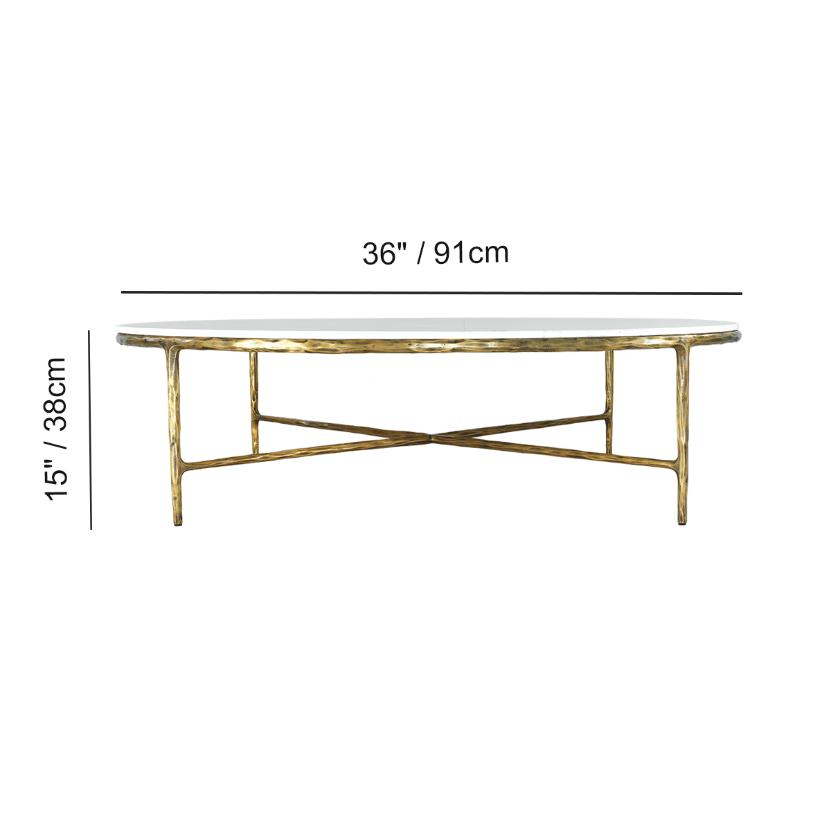 Thaddeus Forged Iron Marble Round Coffee Table 36" 55" - Lamp Modern
