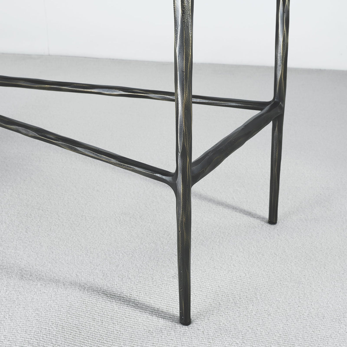 Thaddeus Forged Iron Rectangle Marble Console Table 60" 72" - Lamp Modern