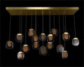 Bansho: Layered Glass Thirty-Light Horizontal Pendant Chandelier - lampmodern
