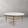 Thaddeus Forged Iron Marble Round Coffee Table 3 Table Legs 35