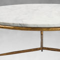 Thaddeus Forged Iron Marble Round Coffee Table 3 Table Legs 35