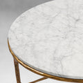 Thaddeus Forged Iron Marble Round Coffee Table 3 Table Legs 35