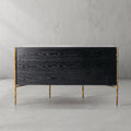 Vintage Forged Metal Frame Rattan Side Cabinet - Lamp Modern