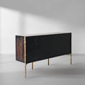Vintage Forged Metal Frame Rattan Side Cabinet - Lamp Modern