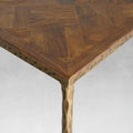 Thaddeus Forged Iron Metal Frame Elm Wood Console Table - Lamp Modern