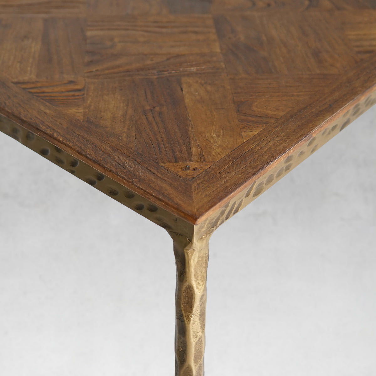 Thaddeus Forged Iron Metal Frame Elm Wood Console Table - Lamp Modern