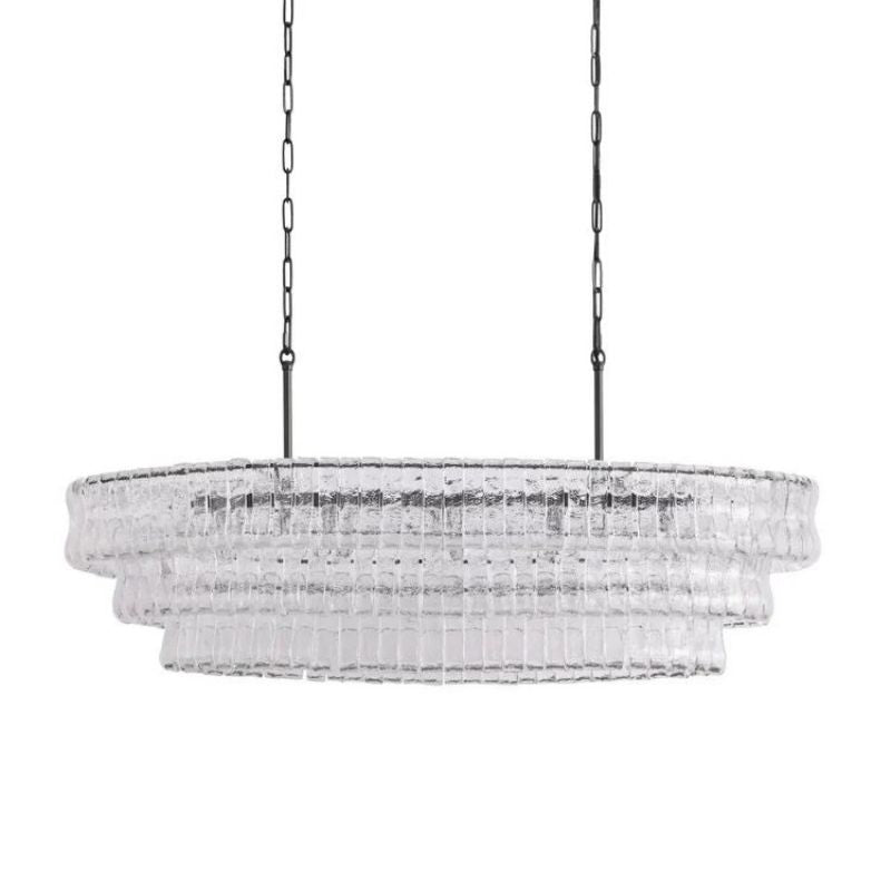 Amor Glass Oval Chandelier 54"W/65"W - lampmodern