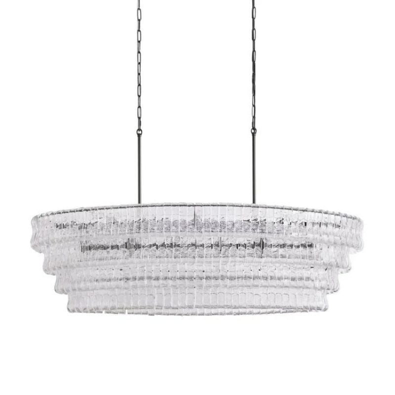 Amor Glass Oval Chandelier 54"W/65"W - lampmodern