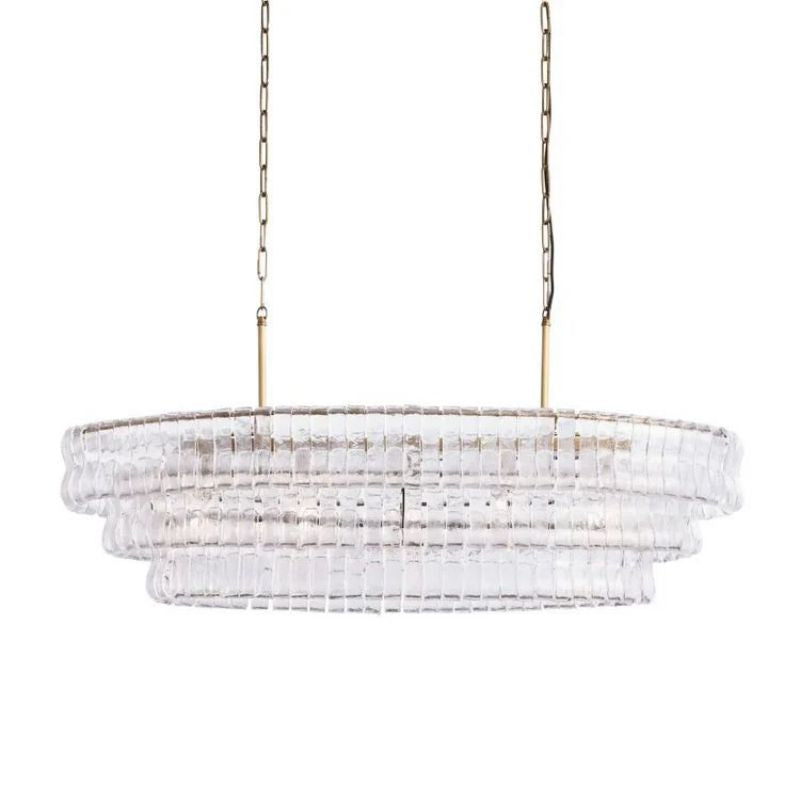 Amor Glass Oval Chandelier 54"W/65"W - lampmodern